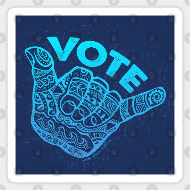 Hang Loose Vote Blue Sticker by Jitterfly